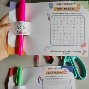 Lembrancinha Caça- palavras Volta às Aulas