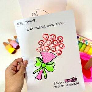Atividade de Artes Dia das Mães Buquê de rosas