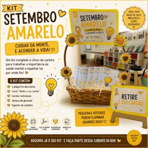 💛 KIT SETEMBRO AMARELO – CUIDAR DA MENTE É ACENDER A VIDA!