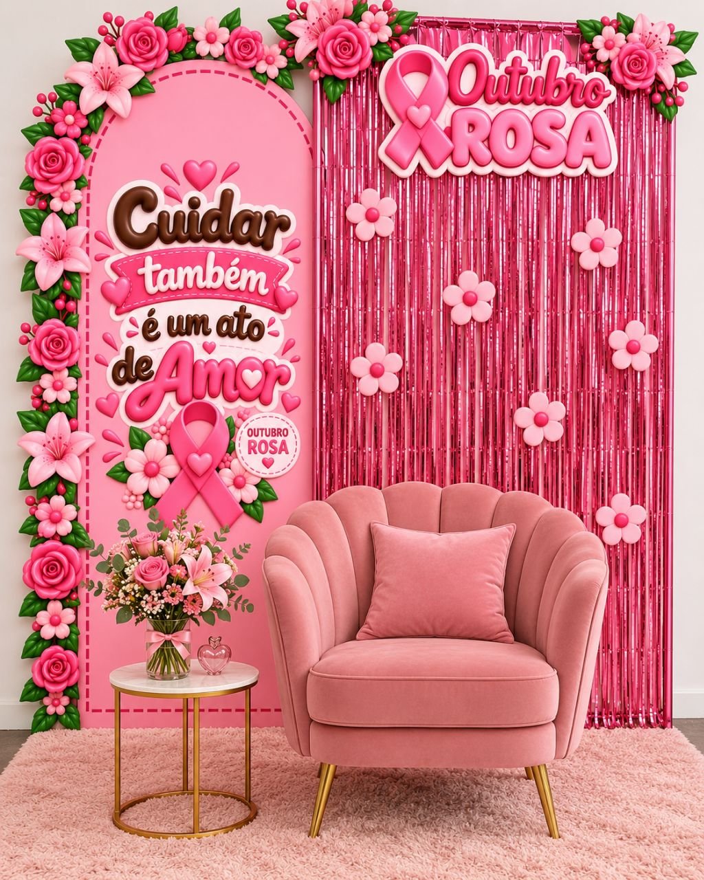 🌸 PAINEL OUTUBRO ROSA — CUIDAR TAMBÉM É UM ATO DE AMOR 💗 - Imagem 7