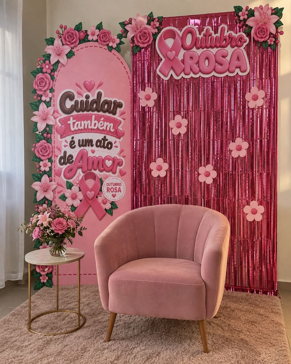🌸 PAINEL OUTUBRO ROSA — CUIDAR TAMBÉM É UM ATO DE AMOR 💗 - Imagem 8