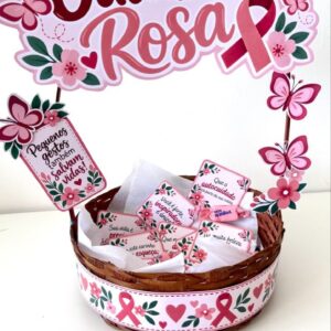 Cesta Outubro Rosa + Cartões Bônus